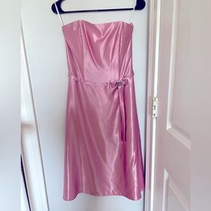 Jessica McClintock | pink strapless a line bridesmaid dress
